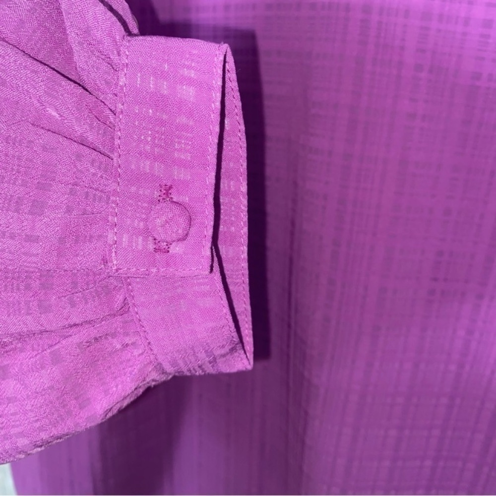Skies Are Blue Purple Open Neck Blouse - Picture 4 of 5